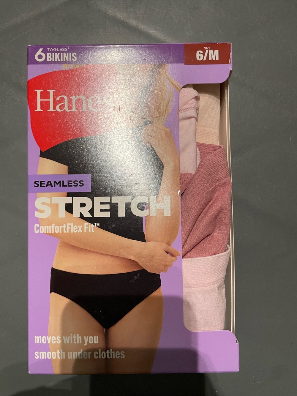 Hanes Women's Seamless Bikini Underwear, Comfort Flex Fit, 6-Pack Assorted M(6)